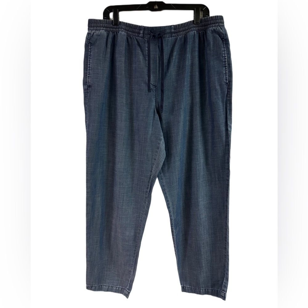 Talbots Easy Drawstring Tencel Blue Pants Size XL